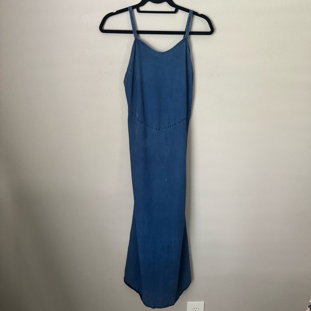 Vintage Armani Jeans Apron-Style Maxi Dress w/ Train Sz 2 Y2K‎ Rare